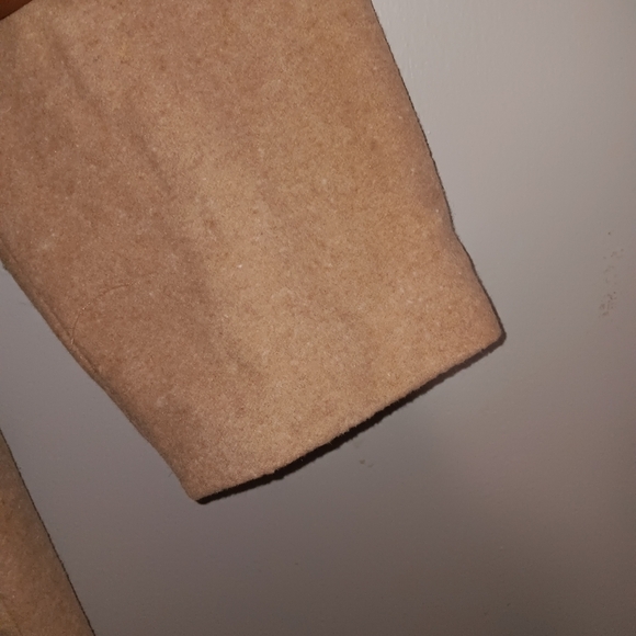 Alia women's double breasted pea coat size 14 tan with pockets - Picture 3 of 6